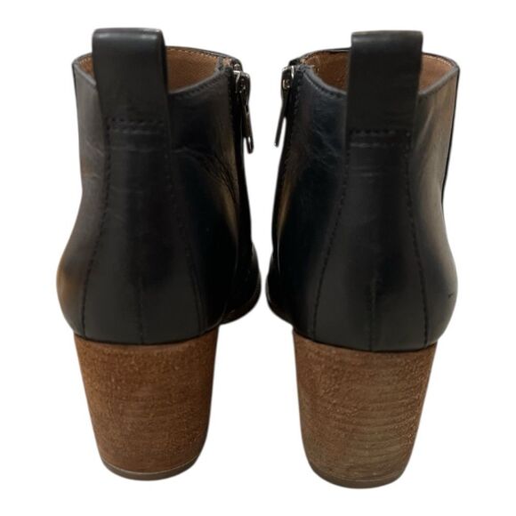 Madewell The Brenner Black Leather side Zip-up Ankle Boot Size 7 - Picture 5 of 6